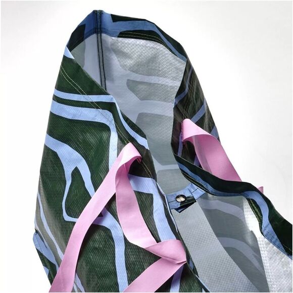Marimekko IKEA BASTUA Tote Large Blue Green Leaf Pattern Reusable Shopping Tote - Picture 5 of 8